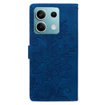 For Xiaomi Redmi Note 13 5G Case Imprinted Lace Flowers PU Leather Wallet Phone Cover