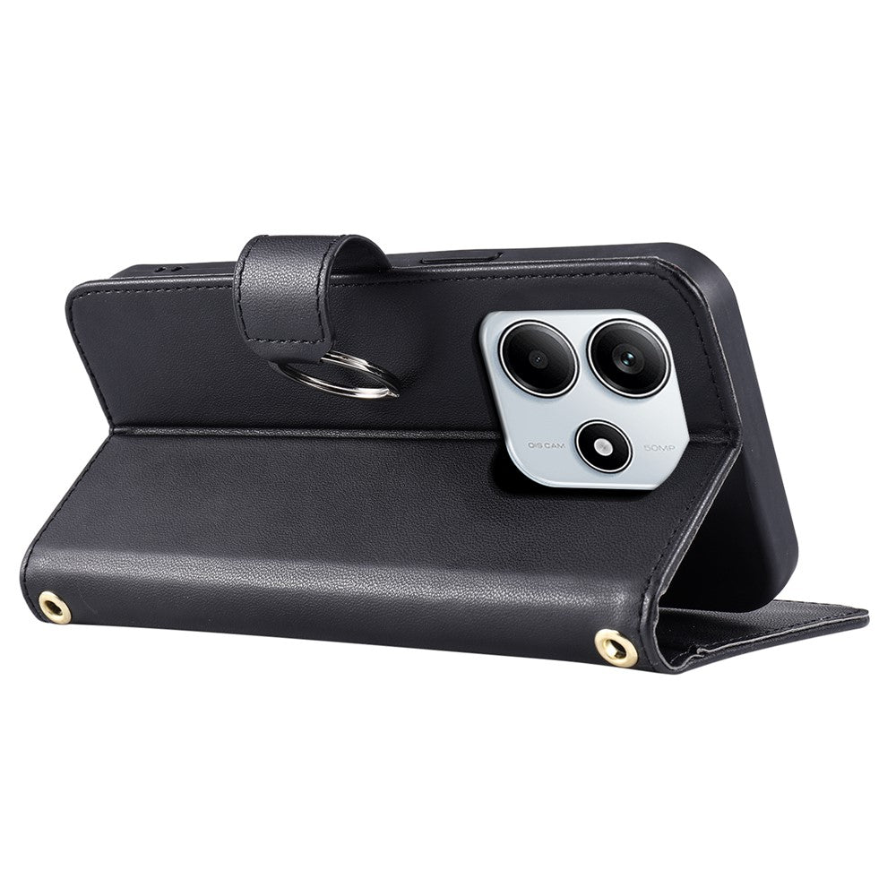For Xiaomi Redmi Note 14 5G Crossbody Leather Case Ring Buckle Wallet Stand Rhombus Mobile Cover