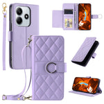 For Xiaomi Redmi Note 14 5G Crossbody Leather Case Ring Buckle Wallet Stand Rhombus Mobile Cover