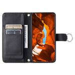 Xiaomi Redmi Note 14 Pro+ 5G / Note 14 Pro 5G / Poco X7 5G Axelremsskal i läder med ringspänne och stativ, rombiskt mobilskal
