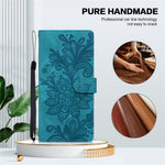 For Xiaomi Redmi Note 13 Pro 5G Case Imprinted Lace Flowers PU Leather Wallet Phone Cover
