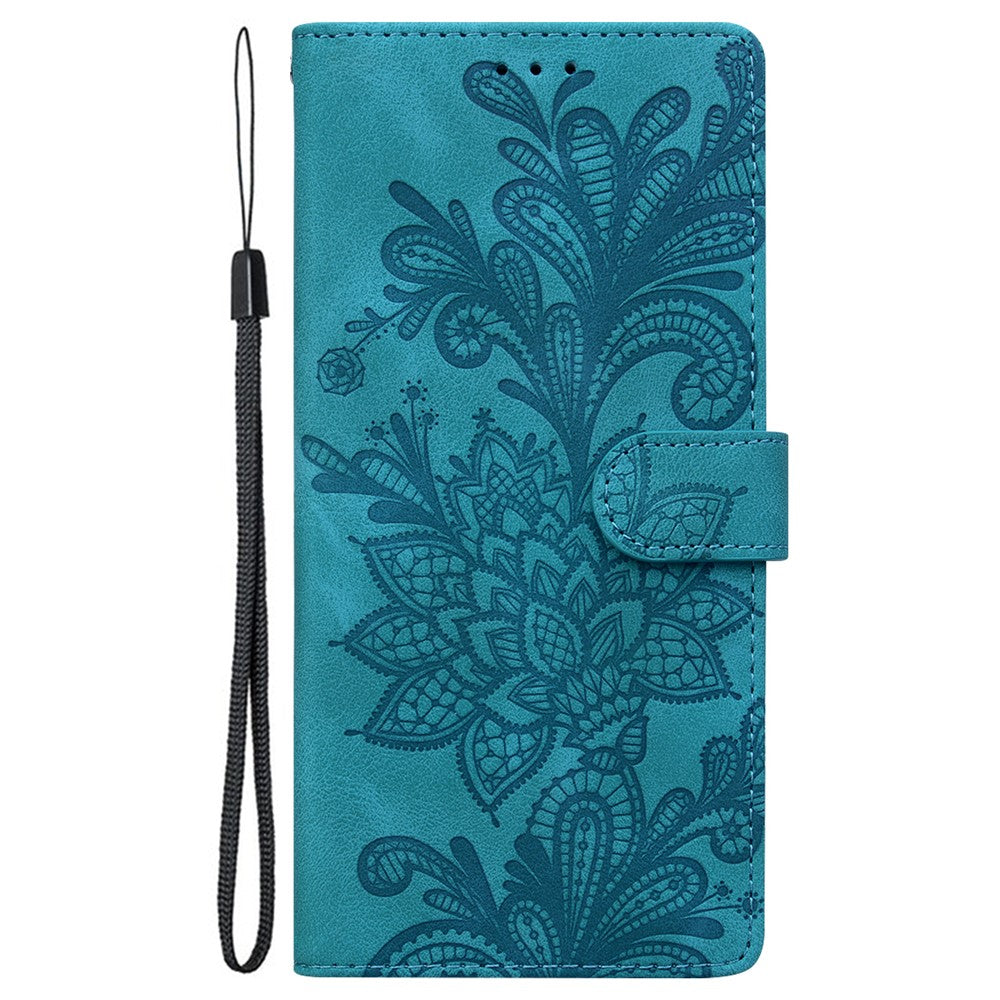 For Xiaomi Redmi Note 13 Pro 5G Case Imprinted Lace Flowers PU Leather Wallet Phone Cover