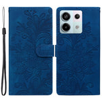 For Xiaomi Redmi Note 13 Pro 5G Case Imprinted Lace Flowers PU Leather Wallet Phone Cover
