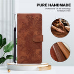 For Xiaomi 14T Case Imprinted Lace Flowers PU Leather Wallet Phone Cover