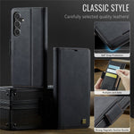 AUTSPACE Til Samsung Galaxy S24 Cover A11 RFID-blokerende retro læder mobilpungcover