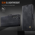 AUTSPACE Til Samsung Galaxy S24 Cover A11 RFID-blokerende retro læder mobilpungcover