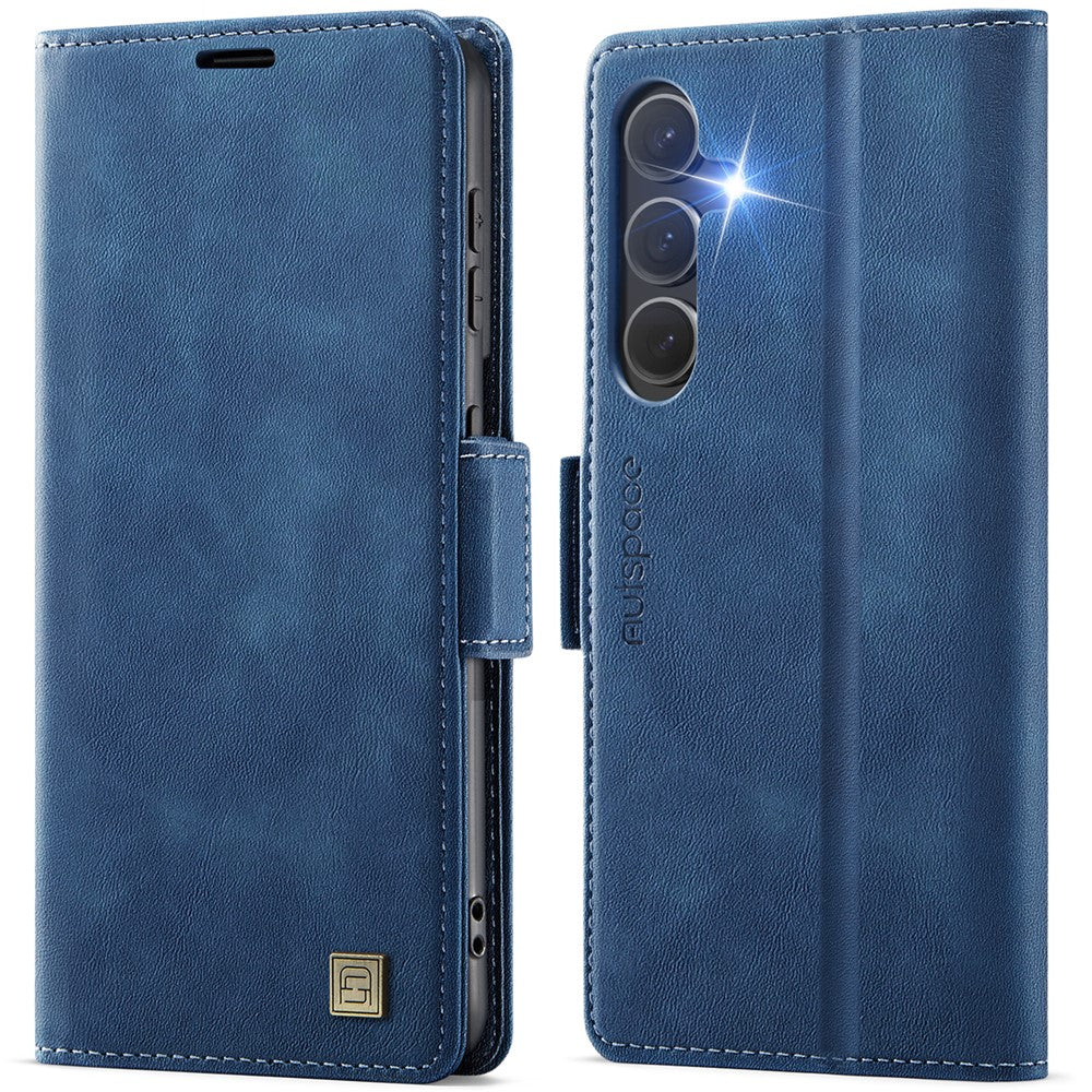 AUTSPACE For Samsung Galaxy S24+ Case  A11 RFID Blocking Retro Leather Cell Phone Wallet Cover