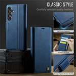 AUTSPACE For Samsung Galaxy S24+ Case  A11 RFID Blocking Retro Leather Cell Phone Wallet Cover