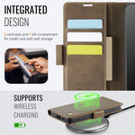 AUTSPACE Til Samsung Galaxy S23 FE Cover A11 RFID-blokerende retro læder mobiltelefon pung cover