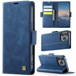 AUTSPACE For iPhone 16 Pro Case A11 RFID Blocking Retro Leather Cell Phone Wallet Cover