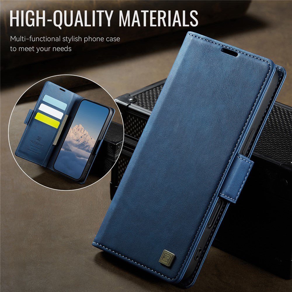 AUTSPACE For iPhone 16 Pro Case A11 RFID Blocking Retro Leather Cell Phone Wallet Cover