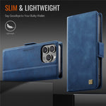 AUTSPACE For iPhone 16 Pro Case A11 RFID Blocking Retro Leather Cell Phone Wallet Cover