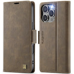 AUTSPACE For iPhone 16 Pro Case A11 RFID Blocking Retro Leather Cell Phone Wallet Cover