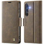 AUTSPACE For Samsung Galaxy S25+ Case  A11 RFID Blocking Retro Leather Cell Phone Wallet Cover