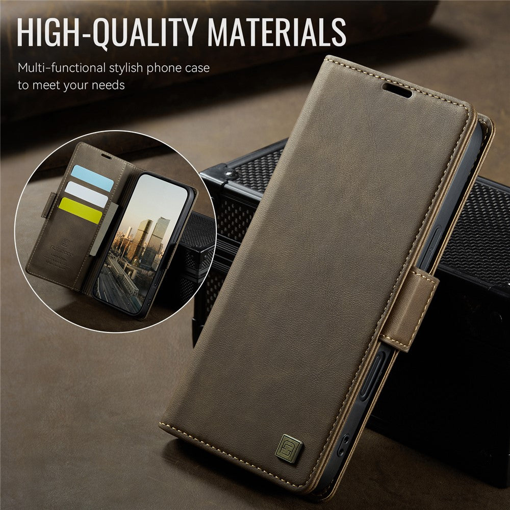 AUTSPACE For iPhone 16 Pro Max Case A11 RFID Blocking Retro Leather Cell Phone Wallet Cover