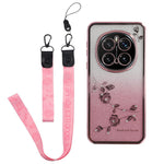 KADEM For Honor Magic7 Pro 5G Case Flower Pattern TPU Gradient Phone Cover with Lanyards