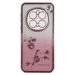 KADEM For Honor Magic7 Pro 5G Case Ring Kickstand TPU Flowers Phone Cover Gradient Glitter