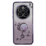 KADEM For Honor Magic7 Pro 5G Case Ring Kickstand TPU Flowers Phone Cover Gradient Glitter
