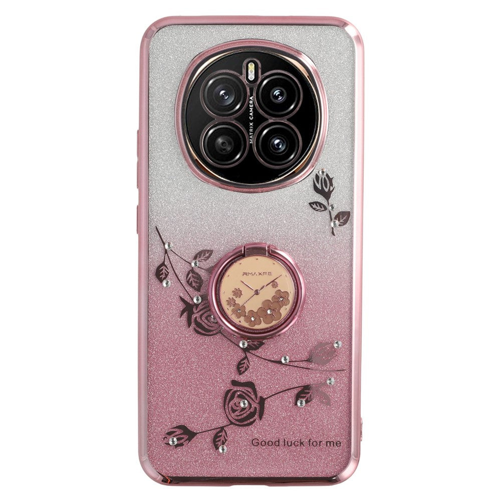 KADEM For Honor Magic7 5G Case Ring Kickstand TPU Flowers Phone Cover Gradient Glitter
