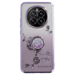KADEM For Honor Magic7 5G Case Ring Kickstand TPU Flowers Phone Cover Gradient Glitter