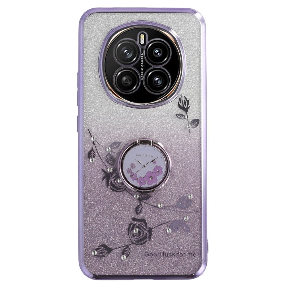 KADEM For Honor Magic7 5G Case Ring Kickstand TPU Flowers Phone Cover Gradient Glitter