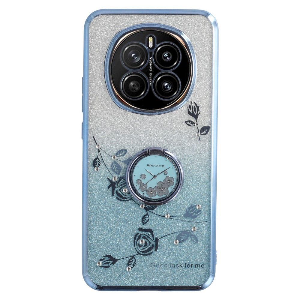 KADEM For Honor Magic7 5G Case Ring Kickstand TPU Flowers Phone Cover Gradient Glitter