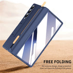 For Samsung Galaxy Z Fold3 5G Kickstand Phone Case with Tempered Glass Screen Protector and Stylus Pen