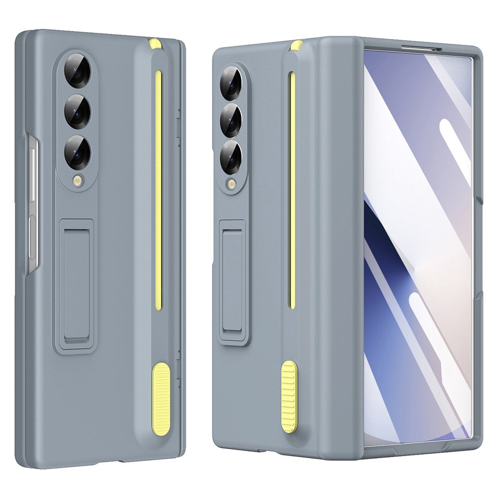 For Samsung Galaxy Z Fold3 5G Kickstand Phone Case with Tempered Glass Screen Protector and Stylus Pen