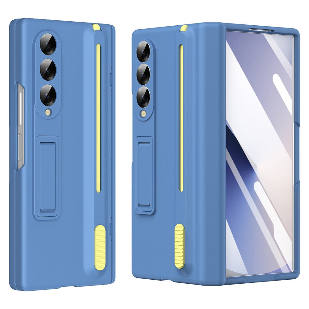 For Samsung Galaxy Z Fold3 5G Kickstand Phone Case with Tempered Glass Screen Protector and Stylus Pen