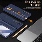 For Samsung Galaxy Z Fold4 5G Kickstand Phone Case with Tempered Glass Screen Protector and Stylus Pen