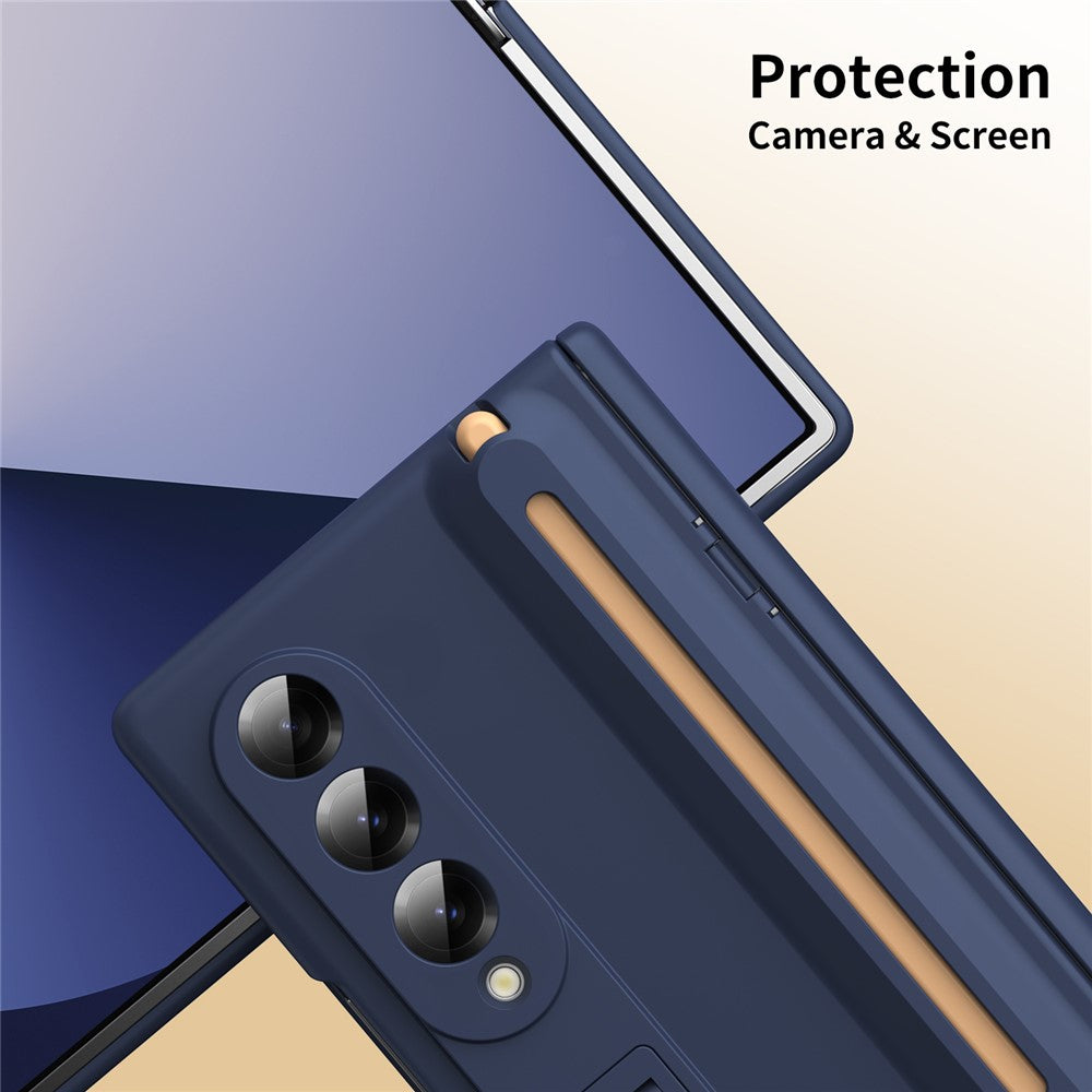 Til Samsung Galaxy Z Fold5 5G Kickstand Cover med Hærdet Glas Skærmbeskytter og Stylus Pen