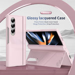 For Samsung Galaxy Z Fold3 5G PC Phone Case with Back Cover Kickstand and Tempered Glass Film