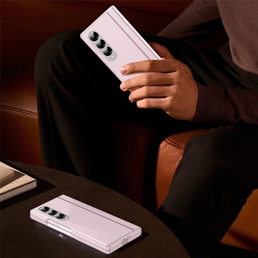 For Samsung Galaxy Z Fold3 5G PC Phone Case with Back Cover Kickstand and Tempered Glass Film