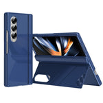 For Samsung Galaxy Z Fold3 5G PC Phone Case with Back Cover Kickstand and Tempered Glass Film
