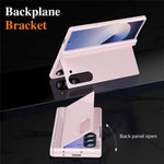For Samsung Galaxy Z Fold6 5G PC Phone Case with Back Cover Kickstand and Tempered Glass Film