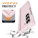 For Samsung Galaxy Z Fold6 5G PC Phone Case with Back Cover Kickstand and Tempered Glass Film