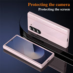 For Samsung Galaxy Z Fold6 5G PC Phone Case with Back Cover Kickstand and Tempered Glass Film