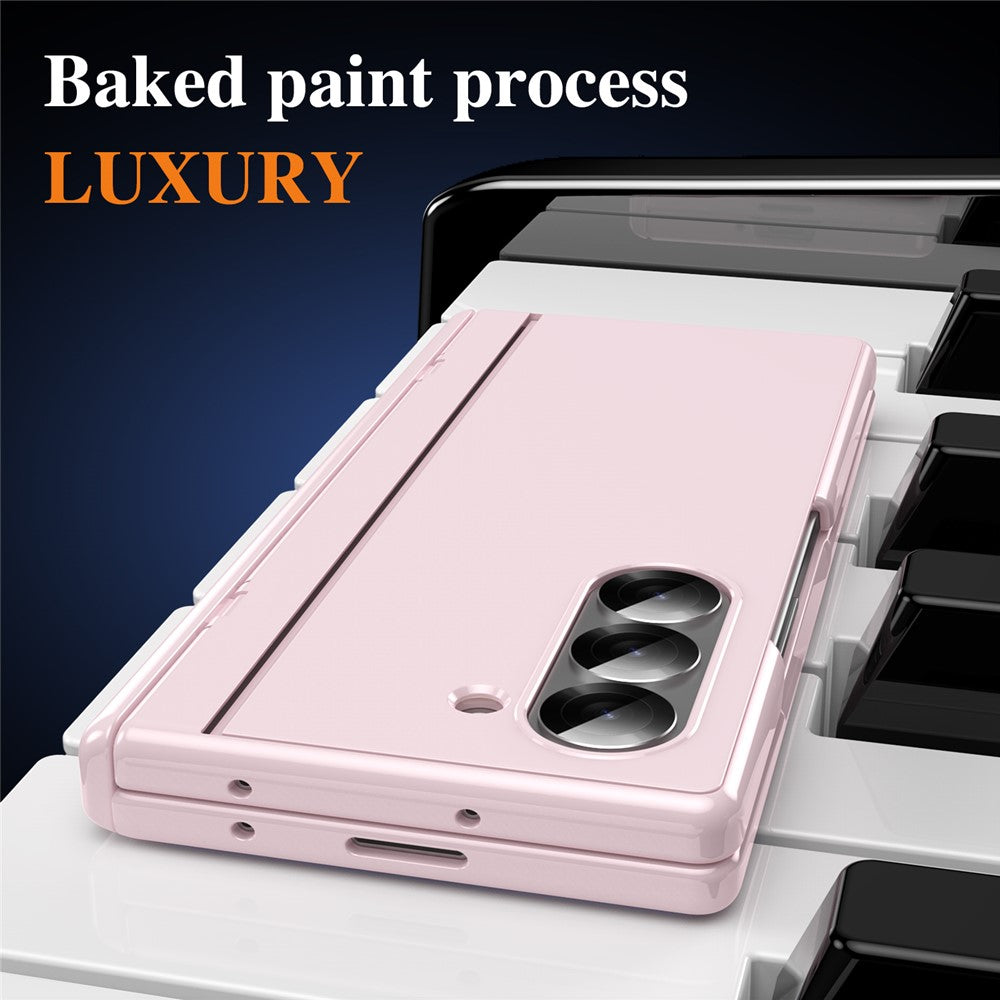 For Samsung Galaxy Z Fold6 5G PC Phone Case with Back Cover Kickstand and Tempered Glass Film
