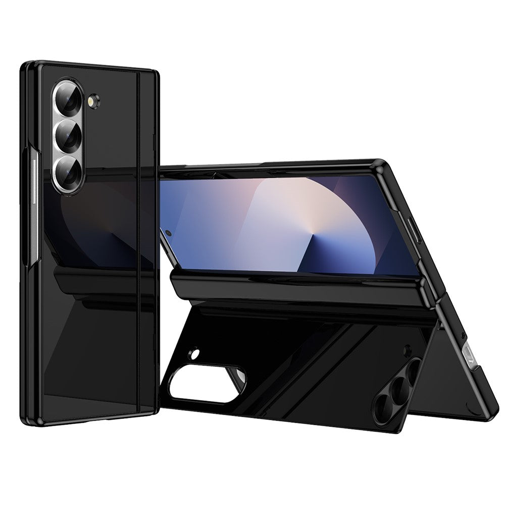 For Samsung Galaxy Z Fold6 5G PC Phone Case with Back Cover Kickstand and Tempered Glass Film