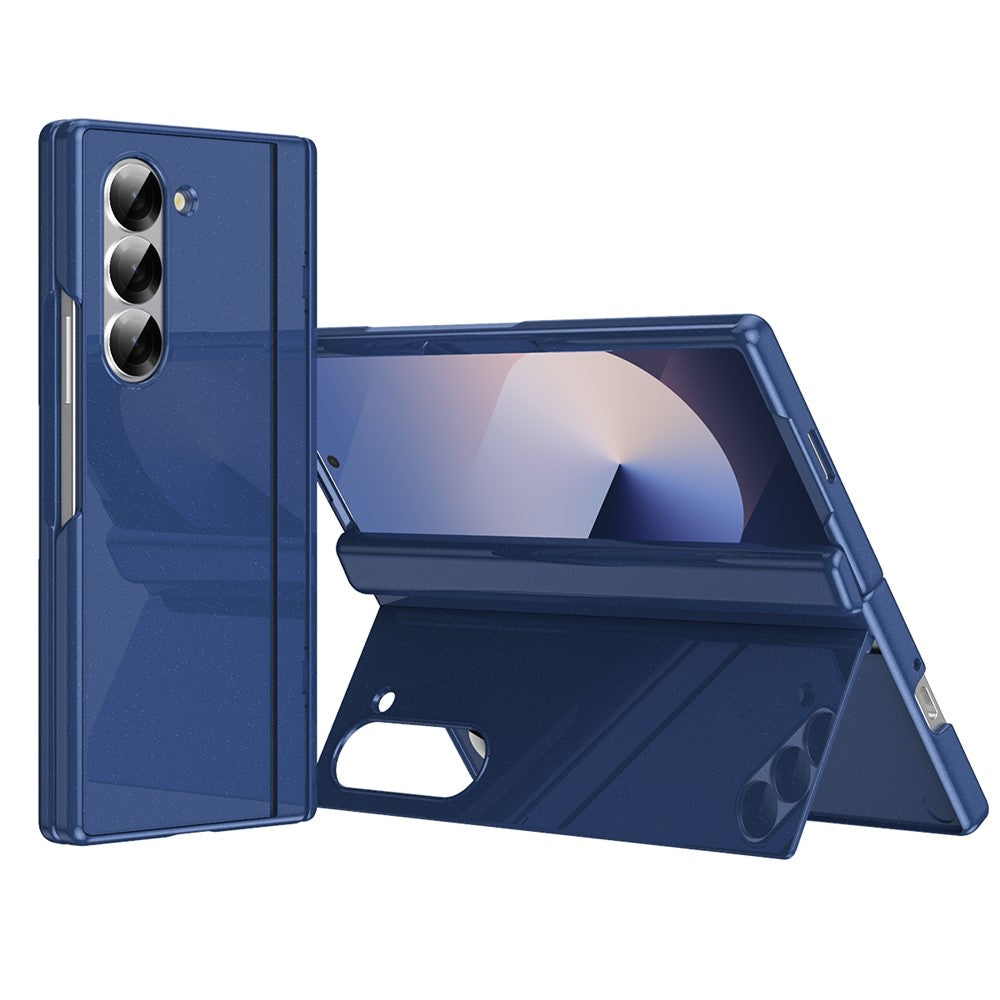 For Samsung Galaxy Z Fold6 5G PC Phone Case with Back Cover Kickstand and Tempered Glass Film