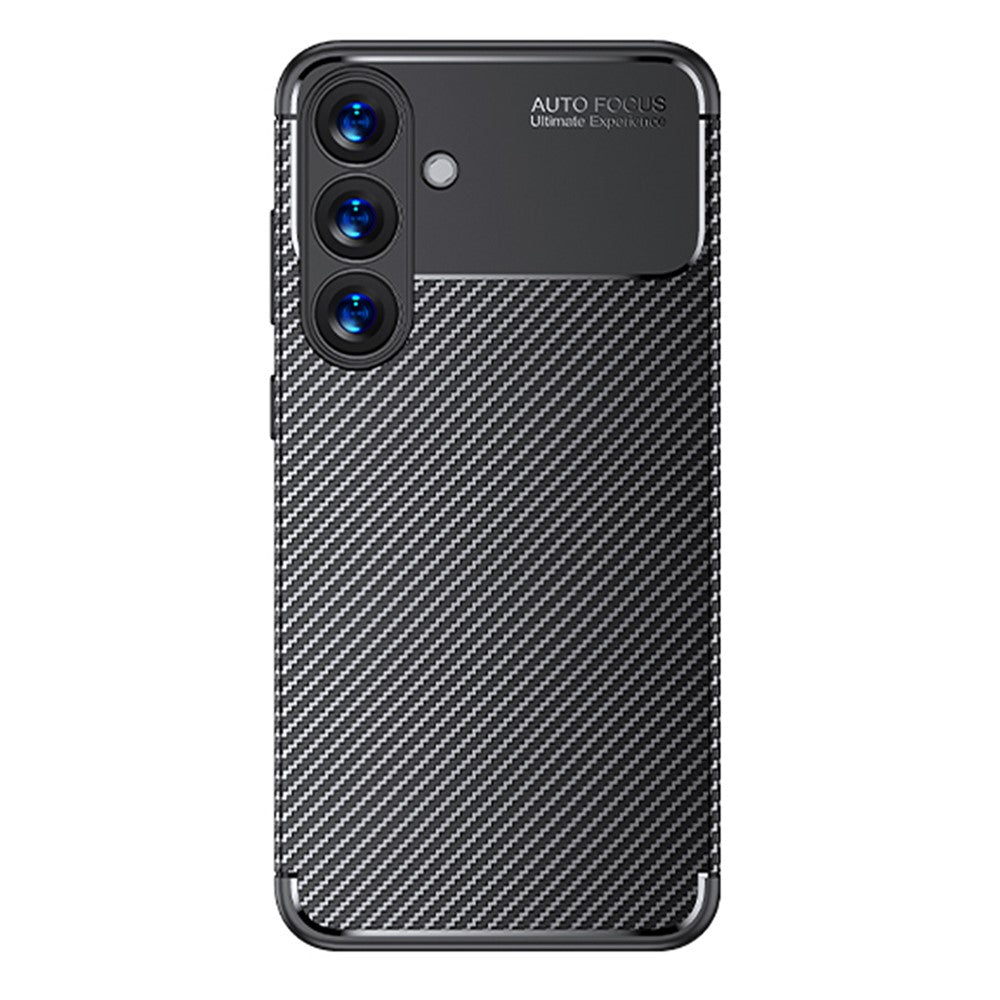 Samsung Galaxy S25-cover med kulfiberstruktur, TPU-mobilbeskyttelse, varmeafledning