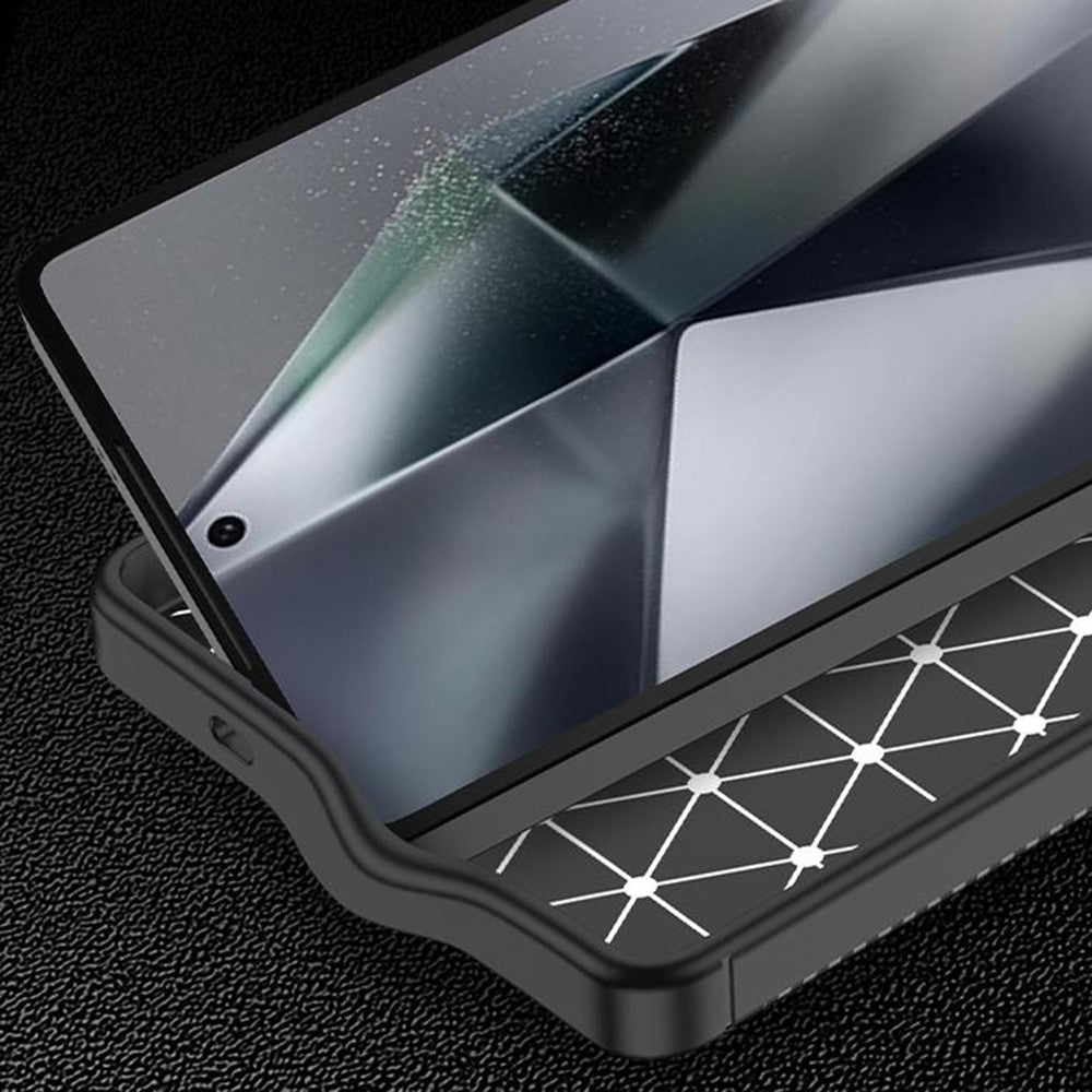 Samsung Galaxy S25 Ultra-skal med kulfiberstruktur i TPU, varmeafledning