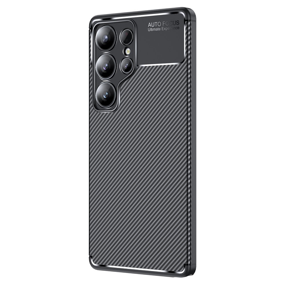 Samsung Galaxy S25 Ultra-skal med kulfiberstruktur i TPU, varmeafledning