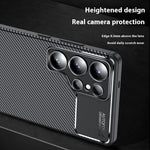 Samsung Galaxy S25 Ultra-skal med kulfiberstruktur i TPU, varmeafledning