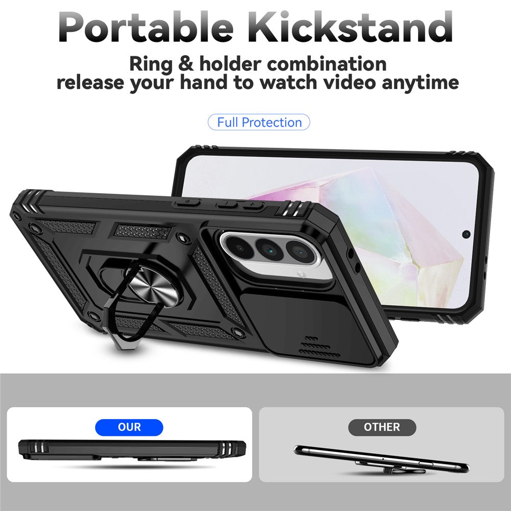 Til Samsung Galaxy A36 5G / A56 5G Cover PC + TPU Telefoncover med Linsebeskyttelse Støttefod