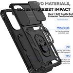 Til Samsung Galaxy A36 5G / A56 5G Cover PC + TPU Telefoncover med Linsebeskyttelse Støttefod