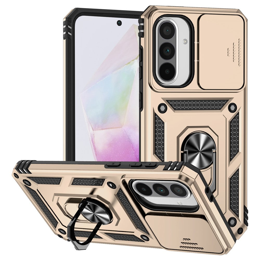 Til Samsung Galaxy A36 5G / A56 5G Cover PC + TPU Telefoncover med Linsebeskyttelse Støttefod