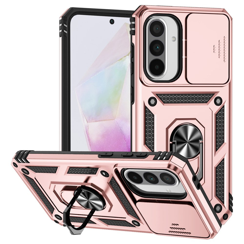 Til Samsung Galaxy A36 5G / A56 5G Cover PC + TPU Telefoncover med Linsebeskyttelse Støttefod