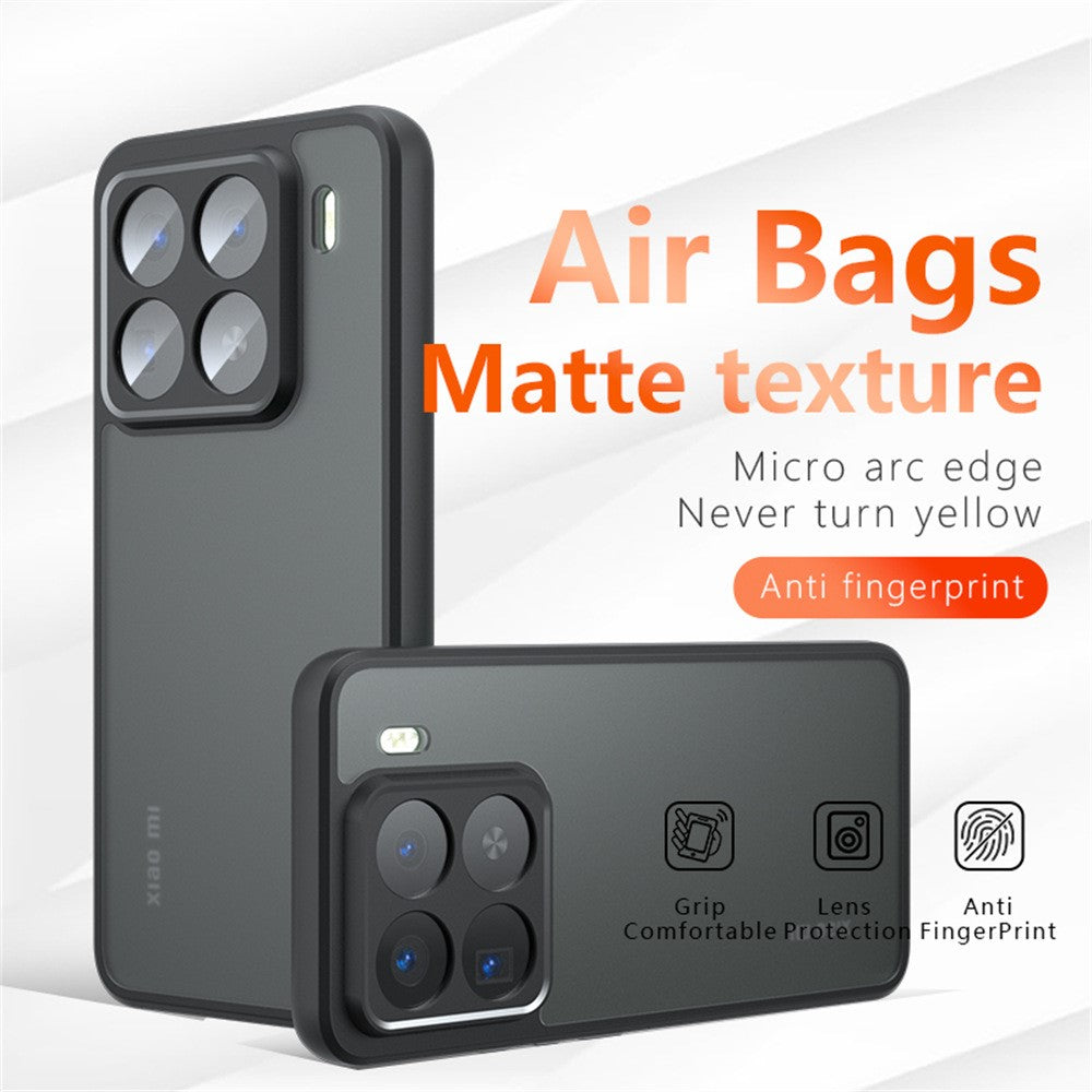 For Xiaomi 15 Pro Case Skin-Touch TPU + PC Matte Phone Back Cover, Transparent Black