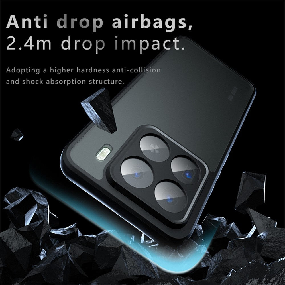For Xiaomi 15 Pro Case Skin-Touch TPU + PC Matte Phone Back Cover, Transparent Black